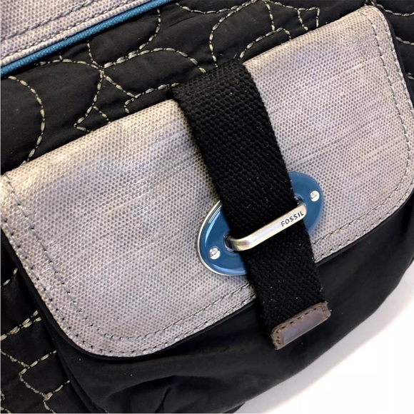 Fossil Key-Per bag Black QUILTED Coated Leather Large - Picture 4 of 11